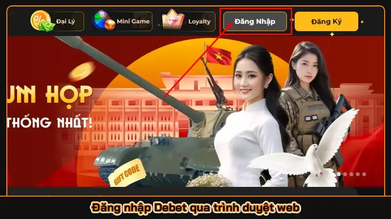 Đăng nhập Debet qua trình duyệt web