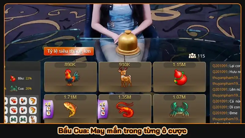 Bầu Cua: May mắn trong từng ô cược